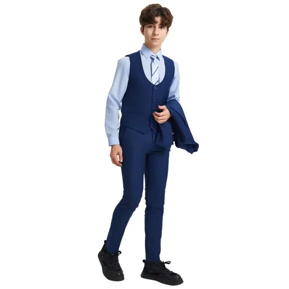 EXCLUSIVE Stacy Adams 5pc Boys Suit Slim-Fit, Indigo - Picture 2 of 5